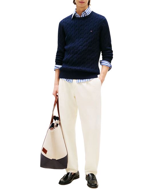 Maglioncino blu scuro in cotone bio Tommy Hilfiger | MW0MW33132DW5